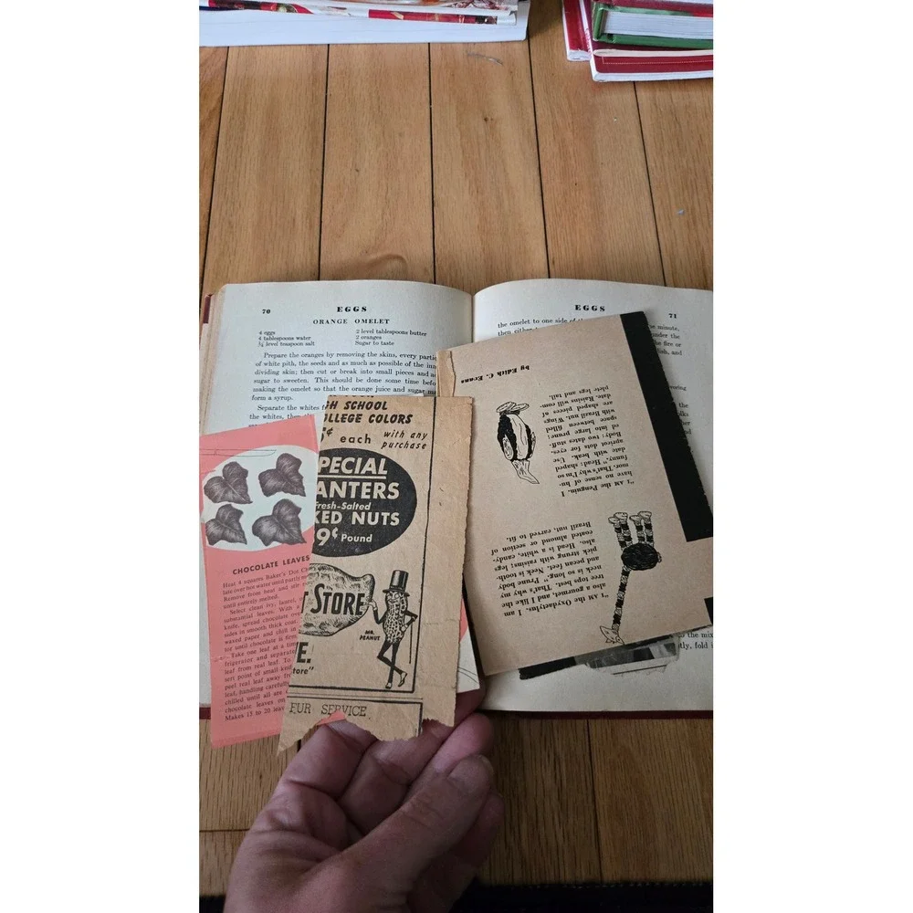 Vintage Rumford Complete Cookbook Red‎ HC w/ Handwritten Recipes vintage retro